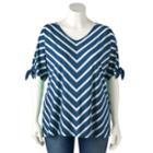 Plus Size Croft & Barrow&reg; Striped Dolman Tee, Women's, Size: 2xl, Dark Blue