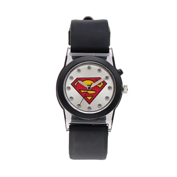 Dc Comics Superman Boy's Light-up Watch, Black