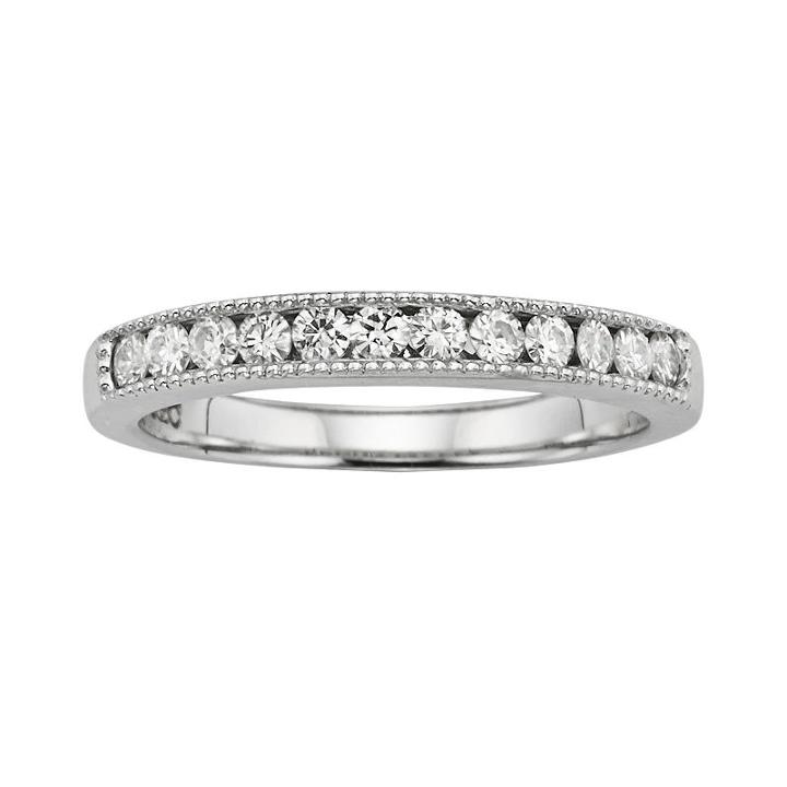 Forever Brilliant 14k White Gold 1/3-ct. T.w. Lab-created Moissanite Band, Women's, Size: 6