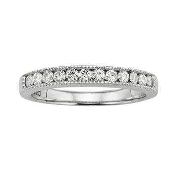 Forever Brilliant 14k White Gold 1/3-ct. T.w. Lab-created Moissanite Band, Women's, Size: 6