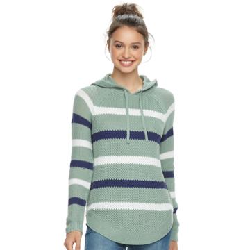 Juniors' Cloud Chaser Hooded Knit Top, Teens, Size: Xs, Green