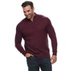 Big & Tall Croft & Barrow&reg; Classic-fit 7gg Super Soft Quarter-zip Pullover Sweater, Men's, Size: 4xl Tall, Dark Red
