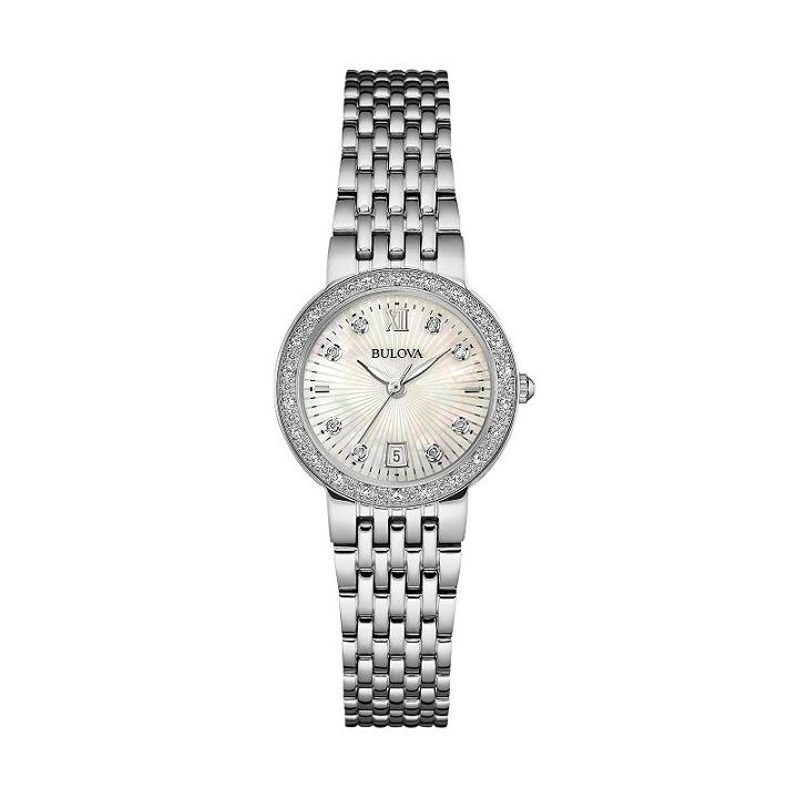 Bulova Women's Diamond Stainless Steel Watch - 96r203, Grey