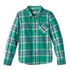 Boys 4-7 Sonoma Goods For Life&trade; Plaid Flannel Button Down Long Sleeve Shirt, Boy's, Size: 5, Dark Green