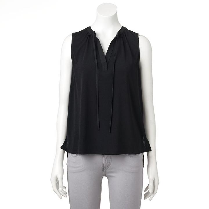 Women's Elle&trade; Raw Edge Tank, Size: Large, Black