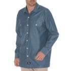 Men's Dickies Chambray Casual Button-down Shirt, Size: Xxl, Blue