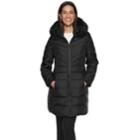Women's Tower By London Fog Faux-leather Trim Puffer Jacket, Size: Large, Black