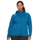 Plus Size Tek Gear&reg; Fleece Full-zip Hoodie, Women's, Size: 1xl, Turquoise/blue (turq/aqua)