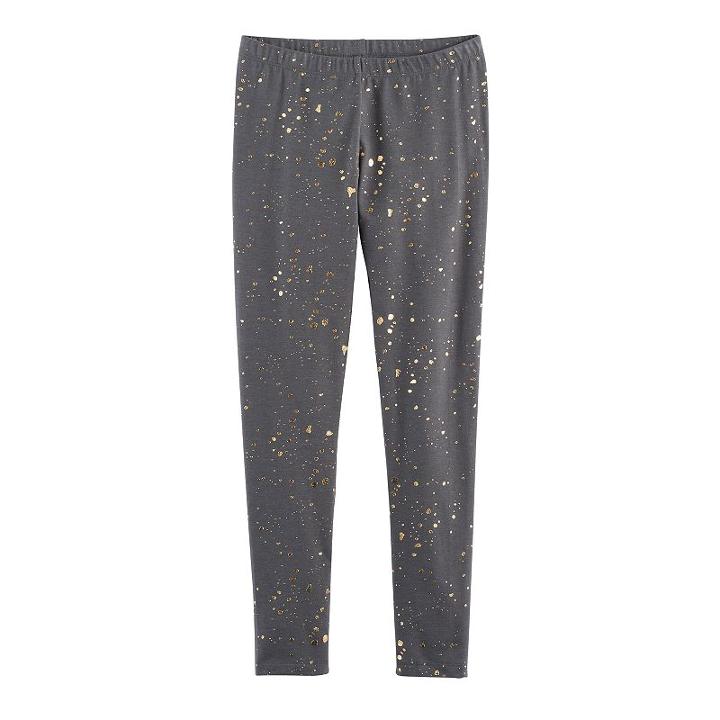 Girls 7-16 & Plus Size Full Length Leggings, Size: 16 1/2, Dark Grey
