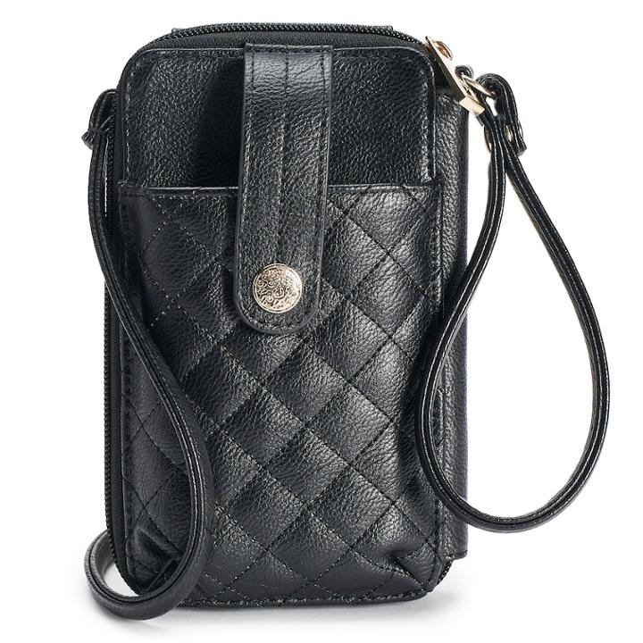 Apt. 9&reg; Jacqui Quilted Crossbody Wallet, Women's, Black