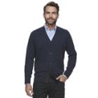 Men's Croft & Barrow&reg; Classic-fit True Comfort Easy-care Cardigan Sweater, Size: Xl, Dark Blue