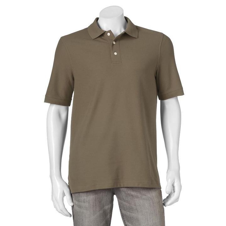 Men's Croft & Barrow&reg; Performance Pique Polo, Size: Small, Med Brown