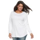 Plus Size Apt. 9&reg; Geometric Print Tee, Women's, Size: 4xl, White
