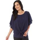 Women's Apt. 9&reg; Tie Front Layered Top, Size: Xlrg Av/rg, Blue (navy)