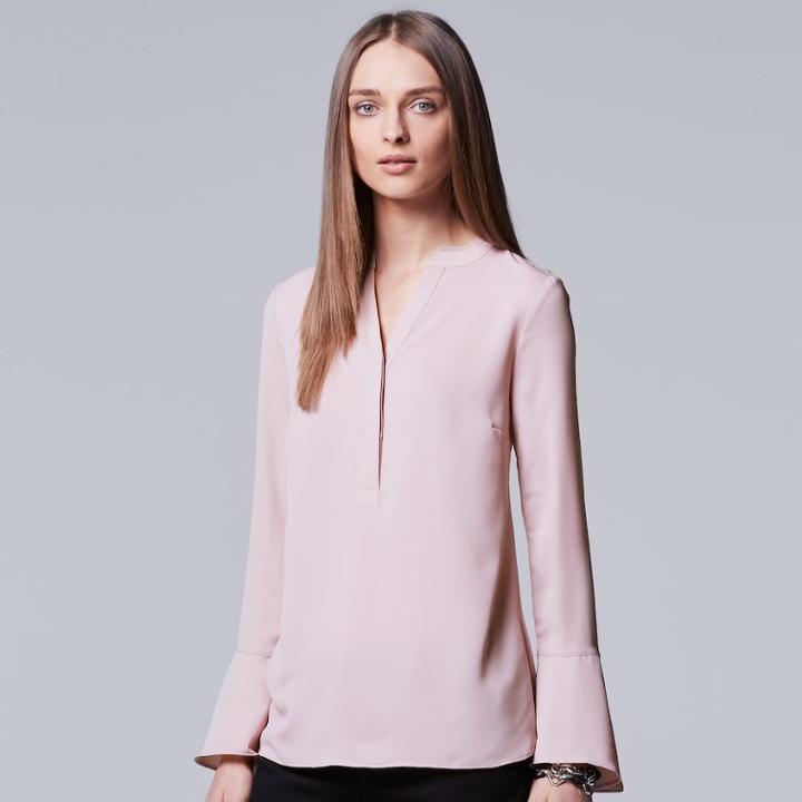 Women's Simply Vera Vera Wang Chiffon Popover Top, Size: Large, Med Pink