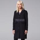 Women's Simply Vera Vera Wang Wool Blend Coat, Size: Xs, Black