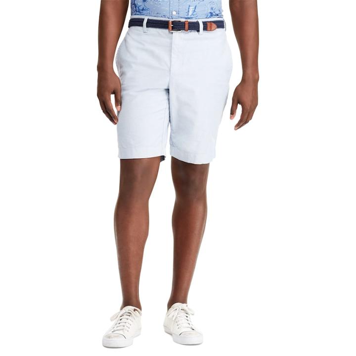 Big & Tall Chaps Classic-fit Oxford Stretch Flat-front Shorts, Men's, Size: 44, Blue