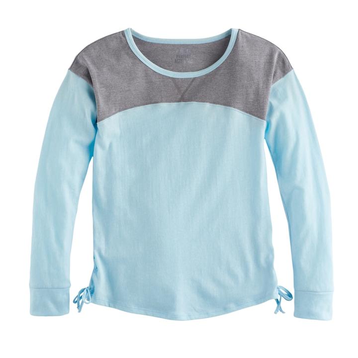Girls 7-16 So&reg; Side-lace Drop Shoulder Tee, Size: 7-8, Light Blue