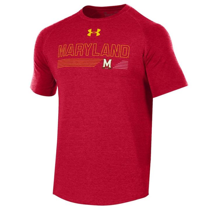 Men's Under Armour Maryland Terrapins Long Line Tee, Size: Large, Red