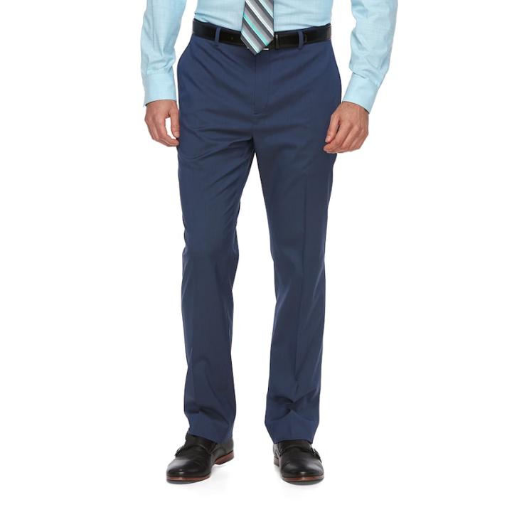 Men's Apt. 9&reg; Premier Flex Extra-slim Fit Flat-front Suit Pants, Size: 32x30, Blue