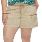 Plus Size Sonoma Goods For Life&trade; Zipper Utility Shorts, Women's, Size: 20 W, Light Grey