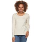 Petite Croft & Barrow&reg; Essential V-neck Top, Women's, Size: Xs Petite, Med Beige