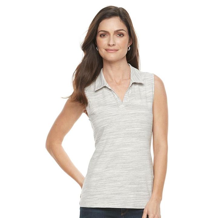 Women's Croft & Barrow&reg; Sleeveless Polo, Size: Medium, Grey (charcoal)