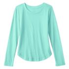 Girls 7-16 So&reg; Perfectly Soft Rounded-hem Tee, Girl's, Size: 16, Turquoise/blue (turq/aqua)