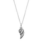 Primrose Sterling Silver Angel Wing Pendant Necklace, Women's, Grey