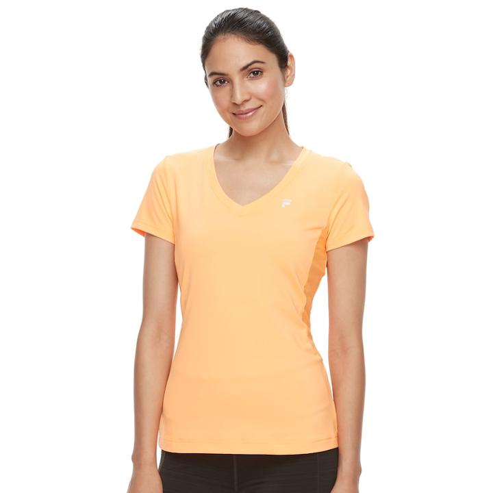 Women's Fila Sport&reg; Short Sleeve V-neck Tee, Size: Xl, Brt Orange