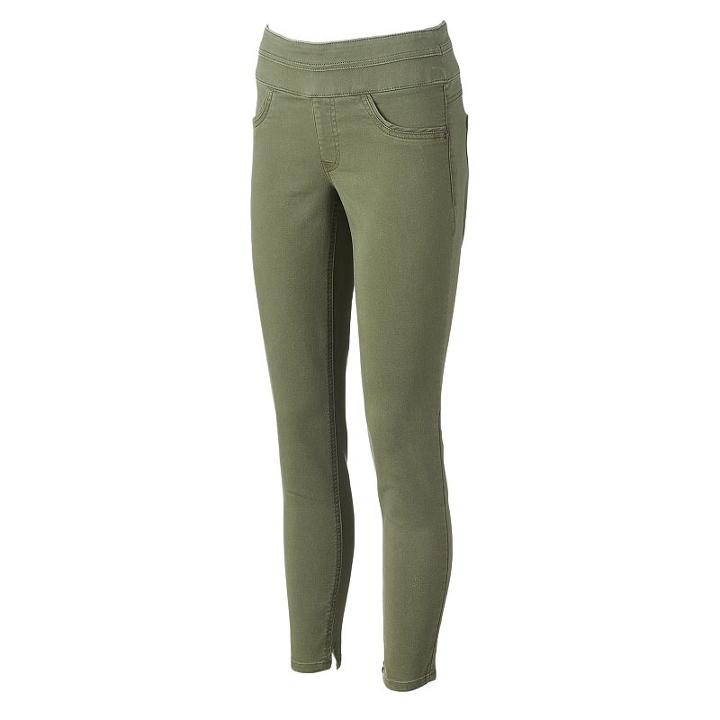 Women's Artisan Crafted By Democracy Green Jeggings, Size: 6, Green Oth