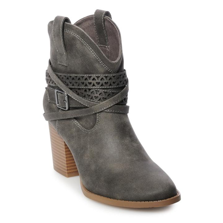So&reg; Elm Women's High Heel Ankle Boots, Size: Medium (6), Med Grey