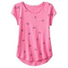 Girls 7-16 So&reg; Short Sleeve Curve Hem Tee, Girl's, Size: 7-8, Brt Pink