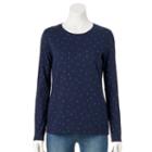 Women's Croft & Barrow&reg; Classic Crewneck Tee, Size: Xxl, Dark Blue