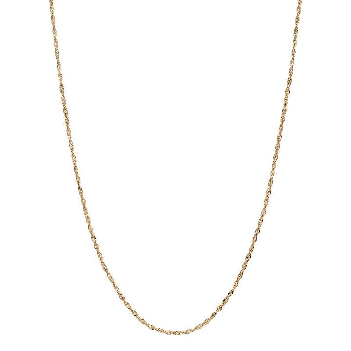 18k Gold Rope Chain Necklace - 18 In, Women's, Size: 18, Yellow