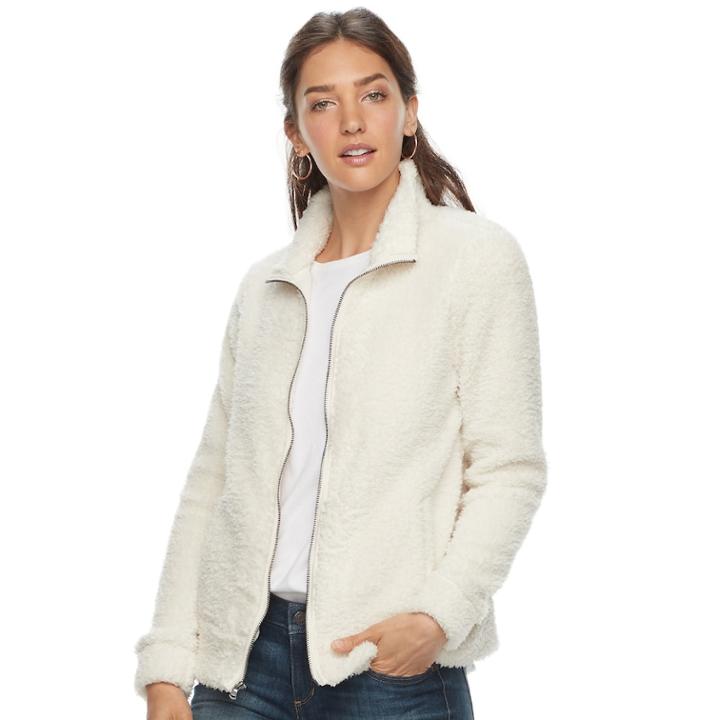 Women's Sonoma Goods For Life&trade; Sherpa Jacket, Size: Xl, White Oth