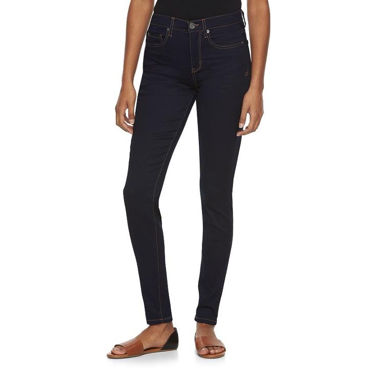 Juniors' Mudd&reg; High-waisted Denim Jeggings, Girl's, Size: 0, Light Blue