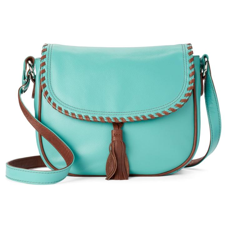 Ili Whipstitch Leather Saddle Bag, Women's, Blue