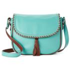 Ili Whipstitch Leather Saddle Bag, Women's, Blue