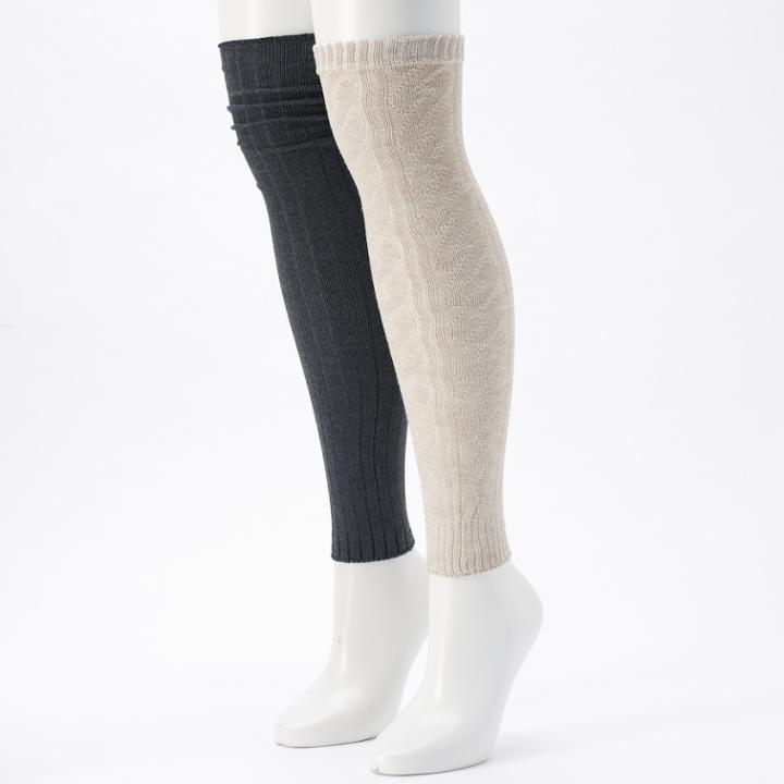 Women's Unionbay 2-pk. Cable Knit Legwarmers, Size: 9-11, Ivory (cream)