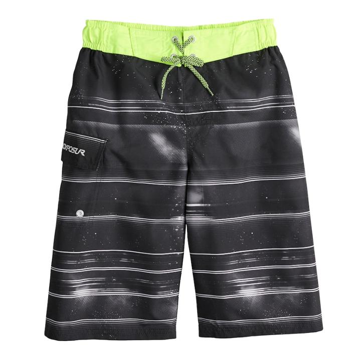 Boys 8-20 Zeroxposur Galactic Stripe Swim Trunks, Size: Medium, Black