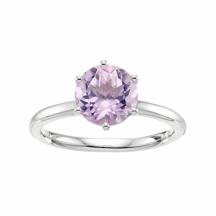Lc Lauren Conrad 10k White Gold Amethyst Ring, Women's, Size: 6, Purple