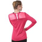 Women's Soybu Endurance Peek-a-boo Racerback Long Sleeve Tee, Size: Medium, Med Pink