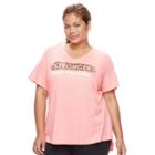 Plus Size Tek Gear&reg; Easy Graphic V-neck Workout Tee, Women's, Size: 3xl, Brt Red