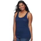 Juniors' Plus Size So&reg; Lace Tank, Teens, Size: 1xl, Dark Blue