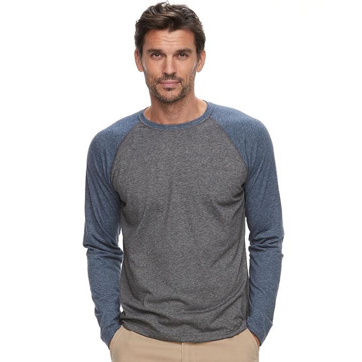 Men's Columbia Wildberry Classic-fit Colorblock Omni-wick Raglan Tee, Size: Xl, Grey (charcoal)