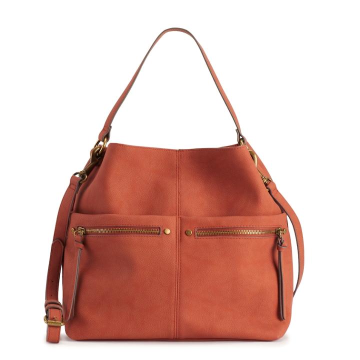 Sonoma Goods For Life&trade; Sondra Dual Zip Hobo, Women's, Med Red