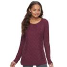 Women's Sonoma Goods For Life&trade; Lattice Sweater, Size: Large, Med Red