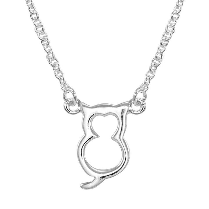 Itsy Bitsy Sterling Silver Cat Link Necklace, Women's, Size: 17