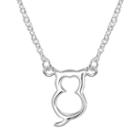Itsy Bitsy Sterling Silver Cat Link Necklace, Women's, Size: 17
